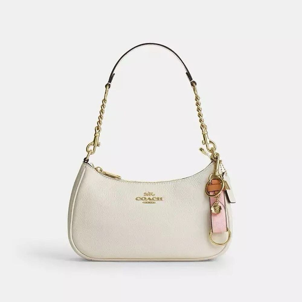 NWT Coach Trigger Snap Bag Charm In Signature Canvas With Heart Charm CEA24 - Picture 5 of 8